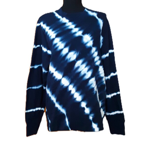 Tory Burch Sport Sweatshirt French Terry Tie Dye Ocean Mist Blue Small - Picture 4 of 9